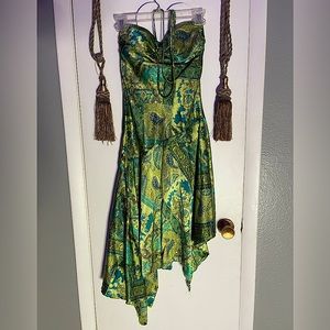 Paisley asymmetrical halter dress
